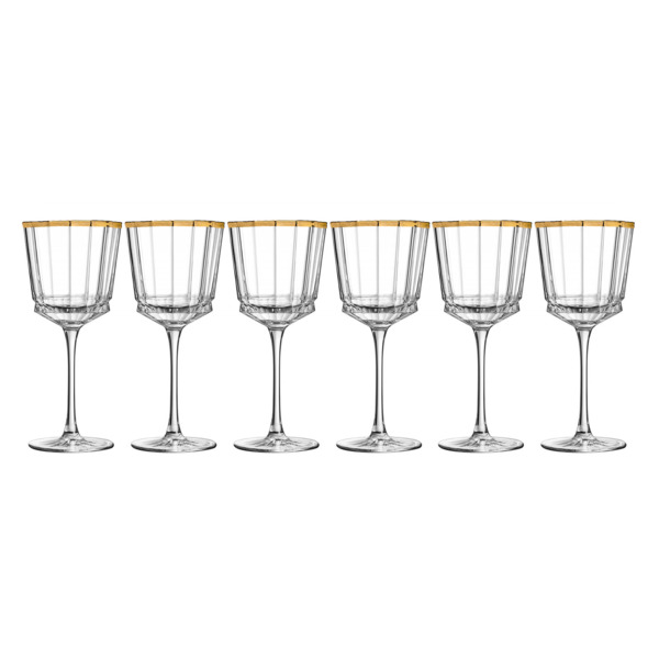 Набор бокалов для вина Cristal D'arques Macassar Gold 350 мл, 6 шт, стекло