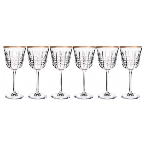 Набор бокалов для вина Cristal D'arques Rendez-Vous Gold 350 мл, 6 шт, стекло