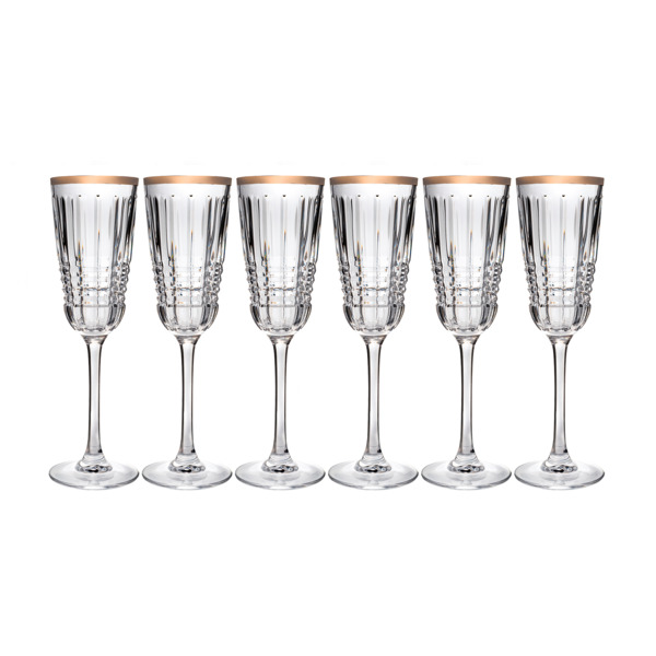 Набор бокалов для шампанского Cristal D'arques Rendez-Vous Gold 170 мл, 6 шт, стекло