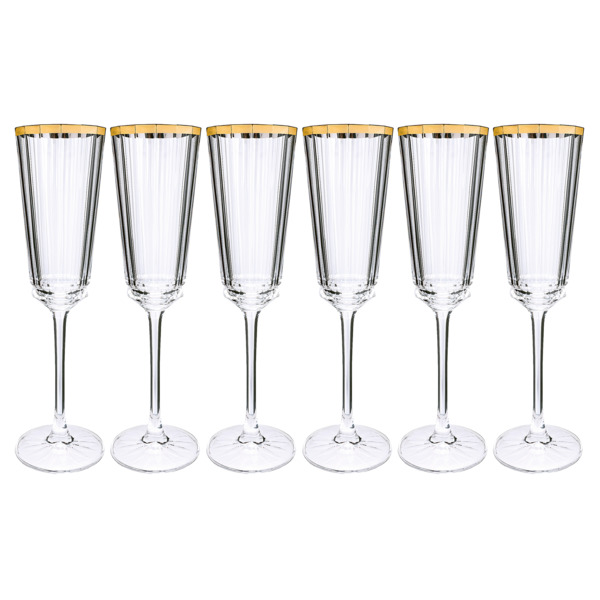 Набор бокалов для шампанского Cristal D'arques Macassar Gold 170 мл, 6 шт, стекло