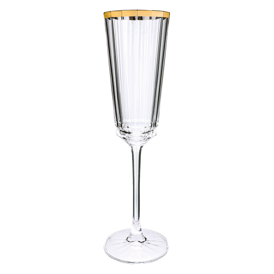Набор бокалов для шампанского Cristal D'arques Macassar Gold 170 мл, 6 шт, стекло хрустальное