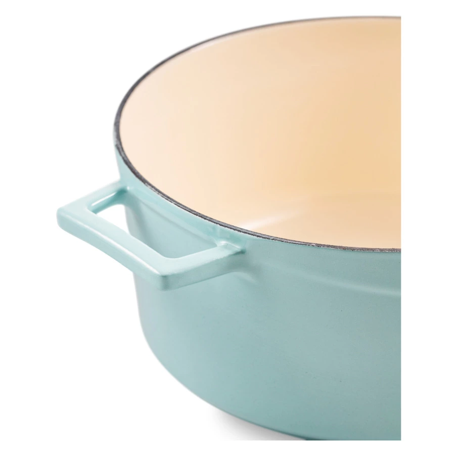 Кастрюля с крышкой LAVA Edition d24 см, 4,5 л, чугун, бирюзовая