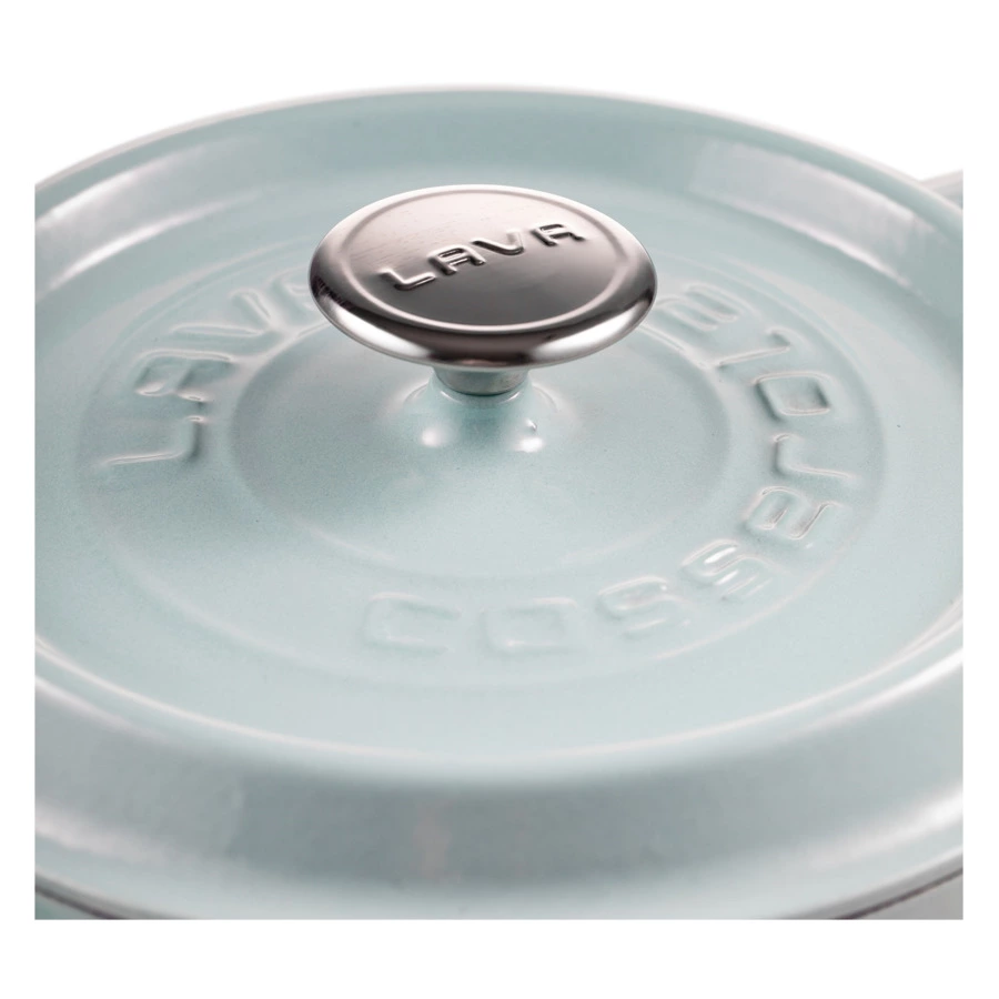 Кастрюля с крышкой LAVA Edition d24 см, 4,5 л, чугун, бирюзовая