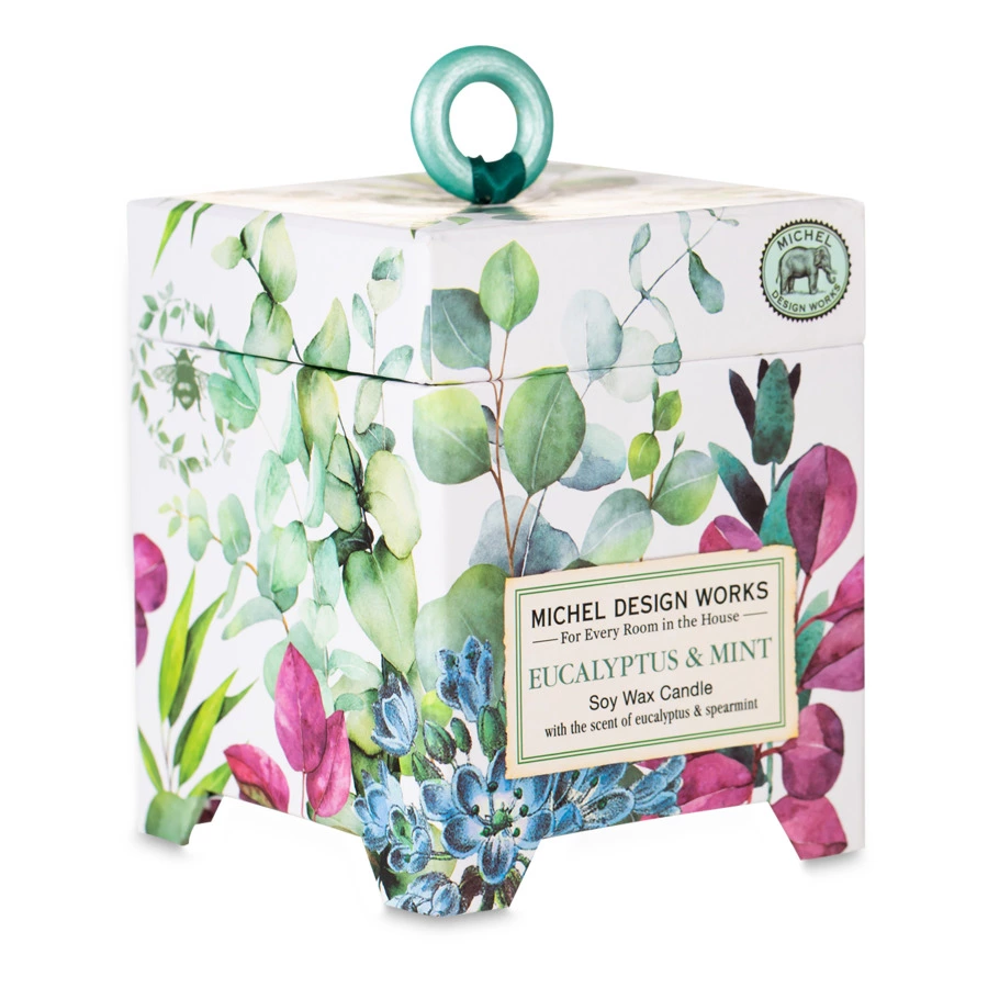 Свеча ароматическая Michel Design Works Эвкалипт и мята 8х8х10 см, п/к