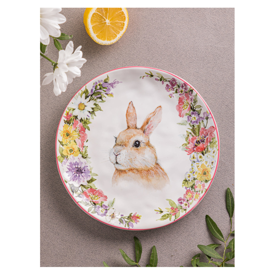 Тарелка закусочная  Certified Int Весенний сад Кролик, взгляд налево 22 см, керамика