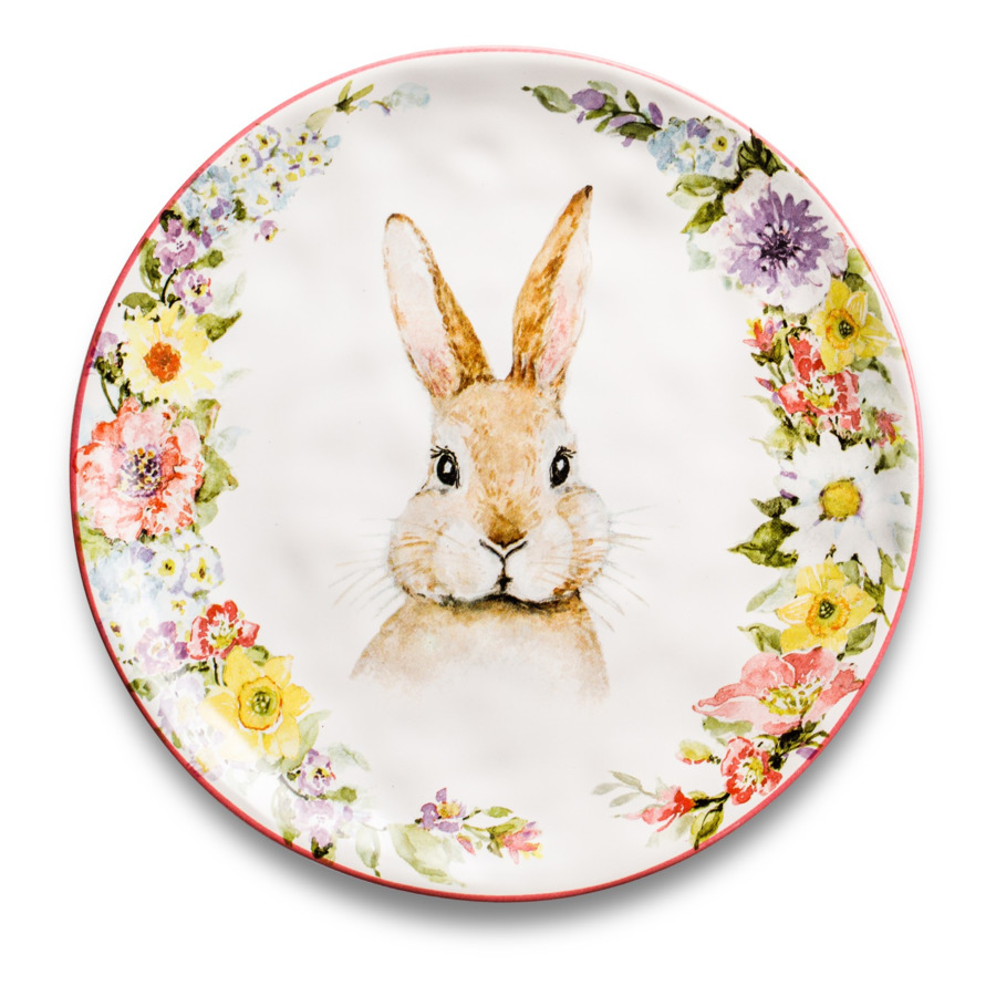 Тарелка закусочная Certified Int Весенний сад Кролик уверенный 22 см, керамика
