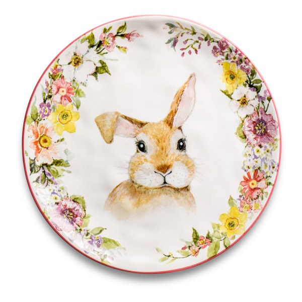 Тарелка закусочная  Certified Int Весенний сад Кролик задумчивый 22 см, керамика