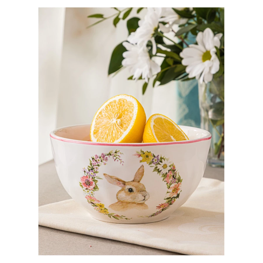 Салатник порционный  Certified Int Весенний сад Кролик, взгляд направо 15 см, керамика