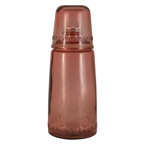 Бутылка для воды 1 л со стаканом 220 мл San Miguel Natural  Water, стекло, розовый