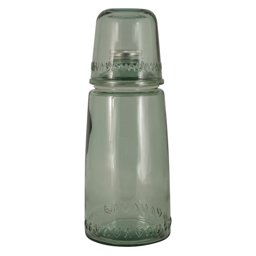 Бутылка для воды 1 л со стаканом 220 мл San Miguel Natural  Water, стекло, зеленый