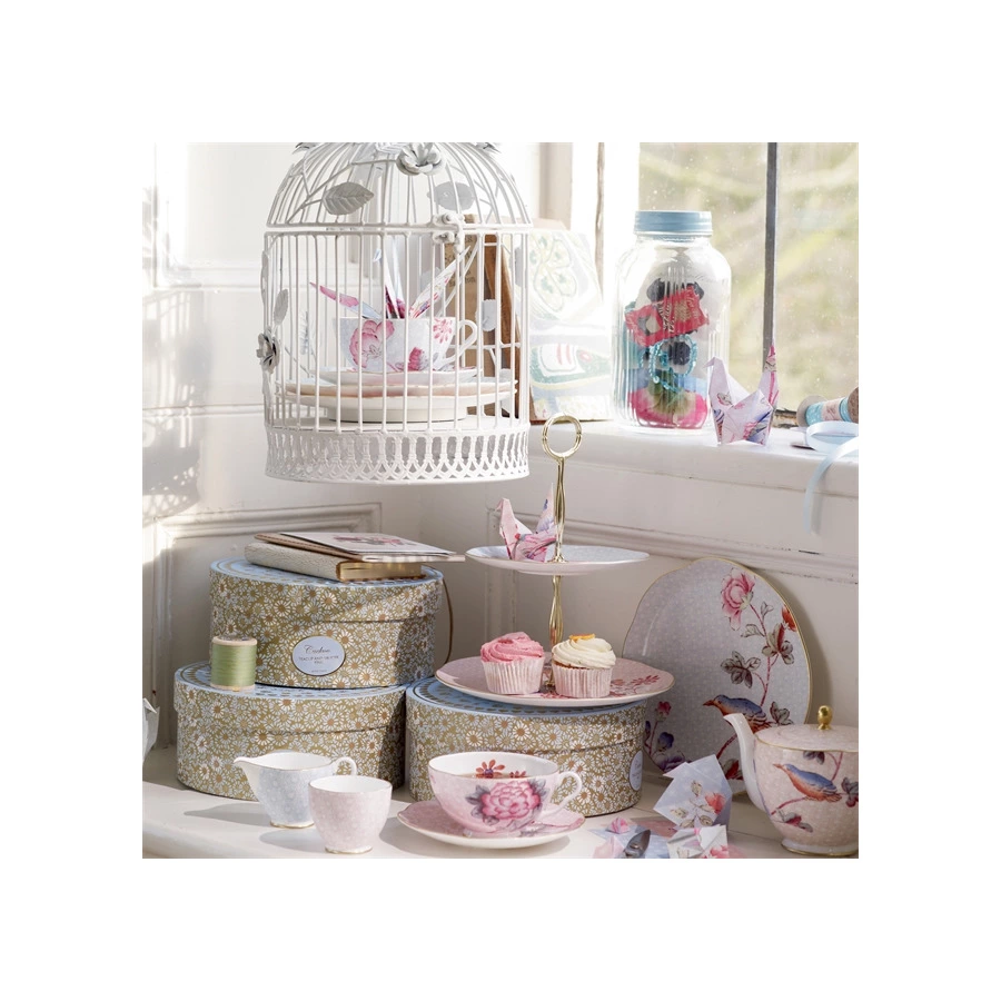 Чашка чайная с блюдцем Wedgwood Кукушка 180 мл, розовая, фарфор