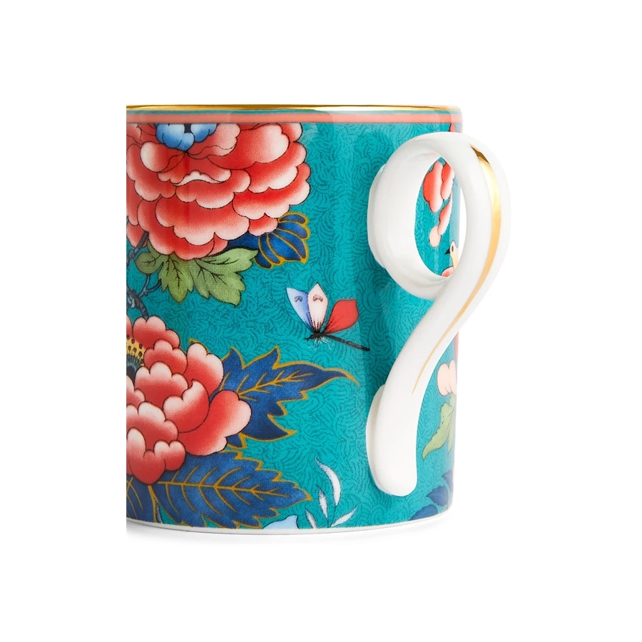 Кружка Wedgwood Пионы 240 мл, фарфор, зеленая
