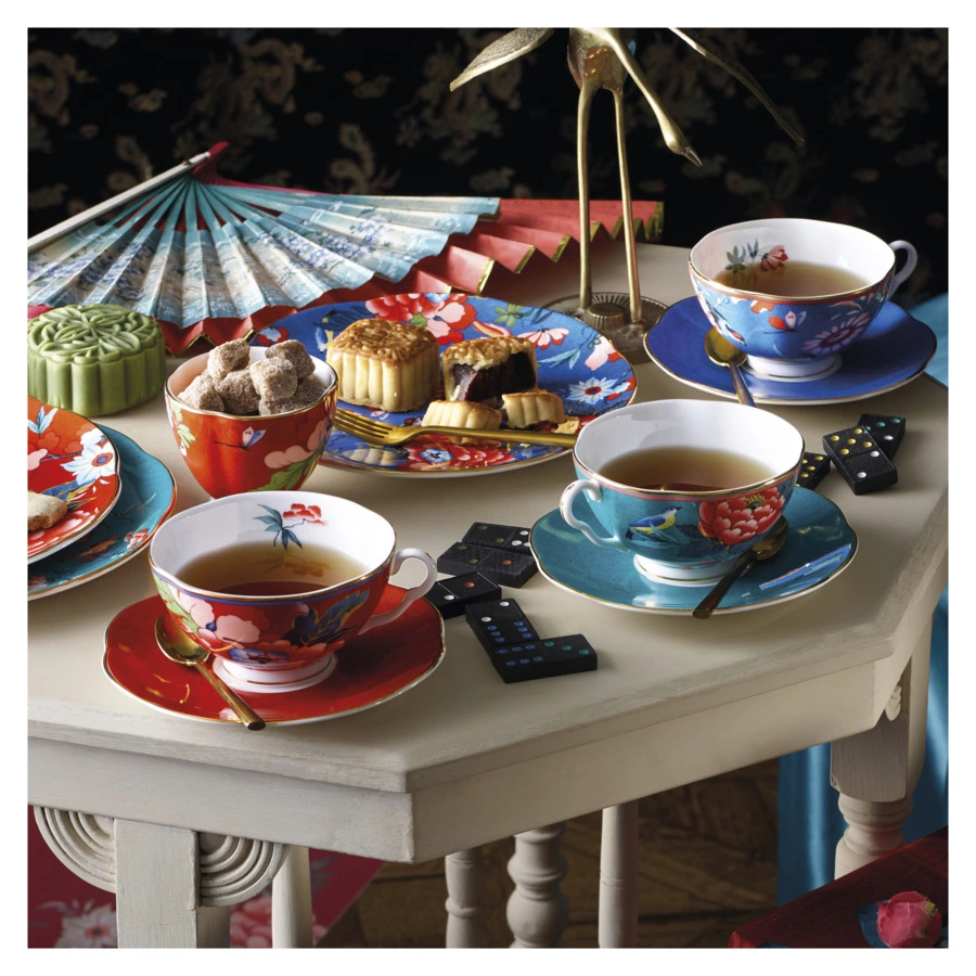 Набор тарелок закусочных Wedgwood Пионы 21 см, 4 шт, фарфор