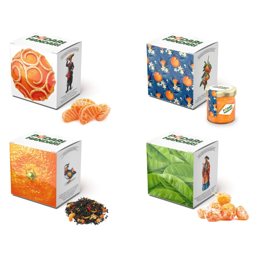 Набор чая листового со сладостями СУГРЕВЪ Podari Mandari 4 шт по 25 г, п/к
