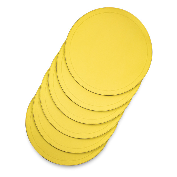 Набор салфеток подстановочных круглых Giobagnara Раунд 40 см, 6 шт, желтый