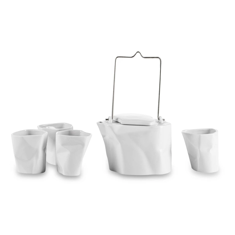 Сервиз чайный Cmielow Bent 5 предметов, фарфор твердый, белый