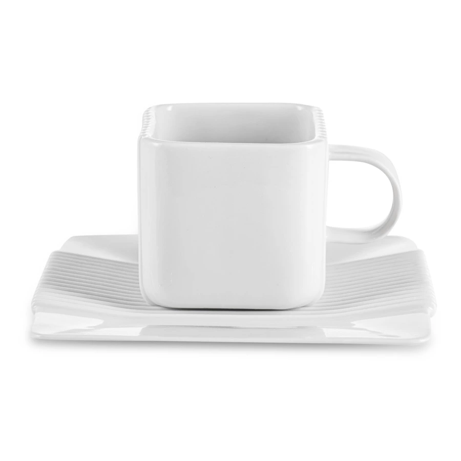 Сервиз кофейный Cmielow System на 2 персоны 4 предмета, фарфор твердый, белый