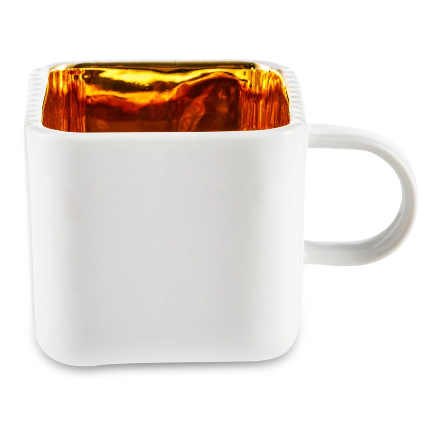 Чашка кофейная с блюдцем Cmielow System 100 мл, фарфор твердый, белый с золотом