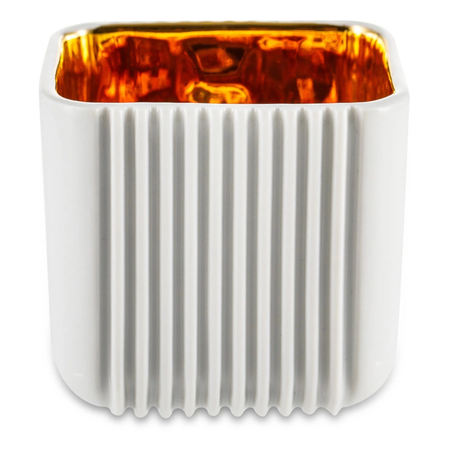 Чашка кофейная с блюдцем Cmielow System 100 мл, фарфор твердый, белый с золотом