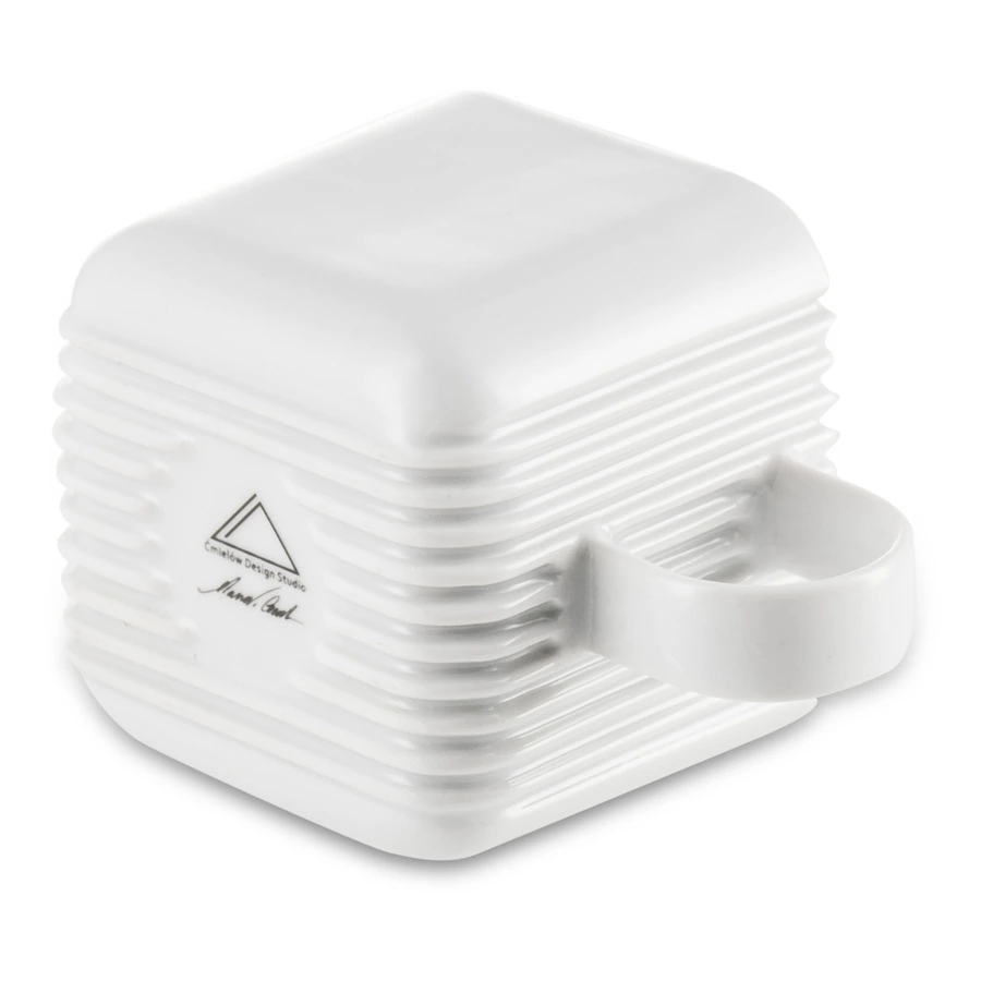 Чашка кофейная с блюдцем Cmielow System 100 мл, фарфор твердый, белый с золотом