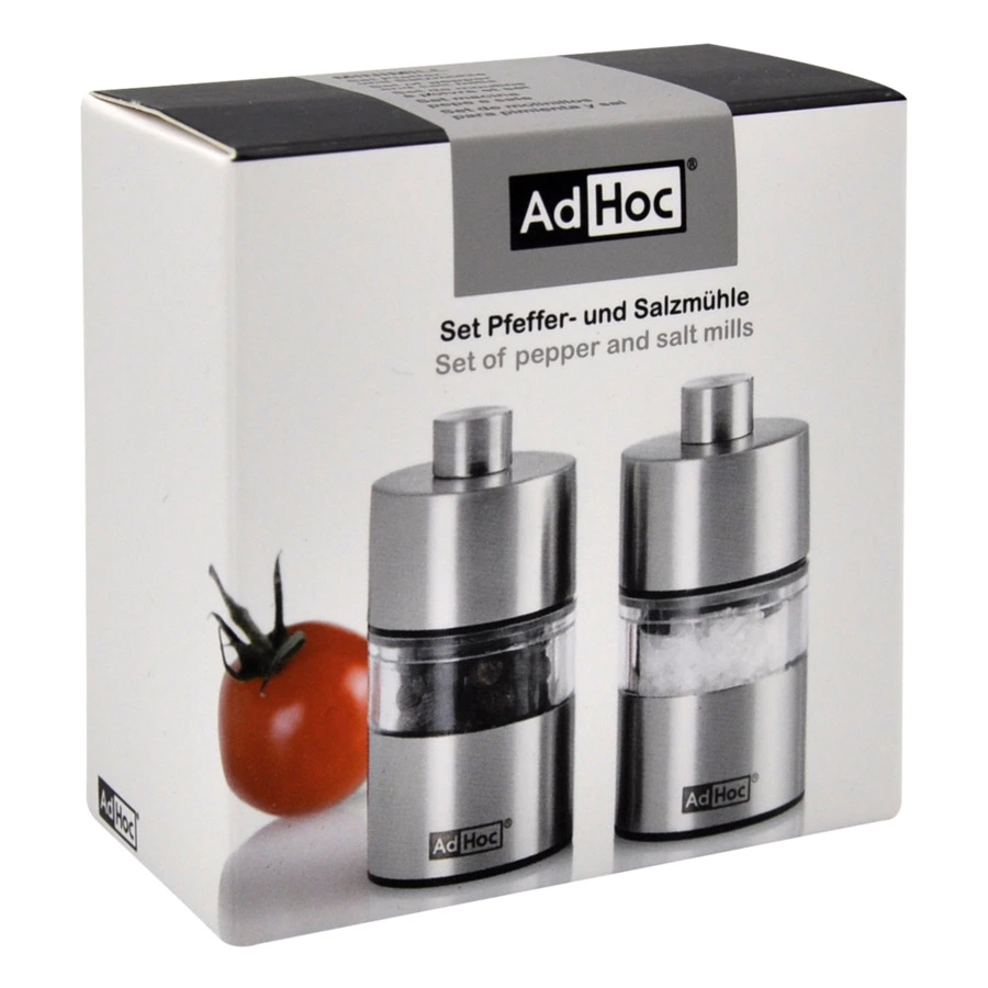 Набор для соли и перца Adhoc Minimill 3,2x6,2 см, сталь нержавеющая, п/к