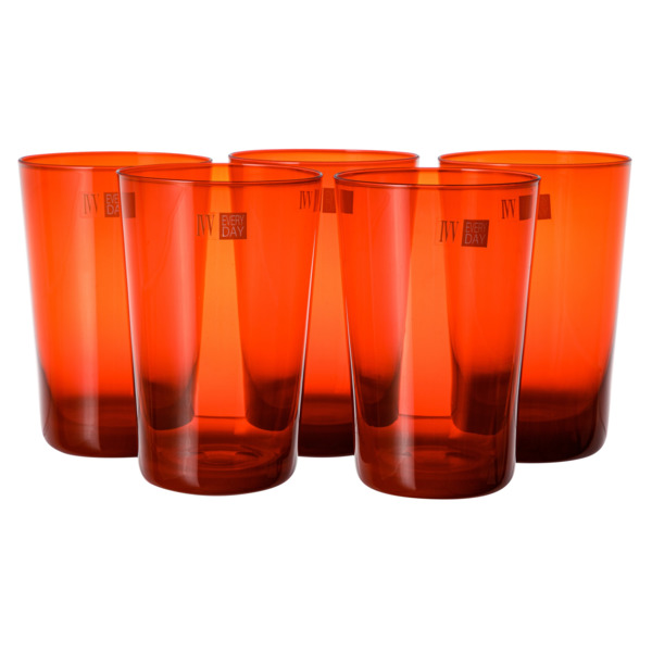 Набор стаканов для воды IVV Легкость 450 мл, оранжевый, 5 шт