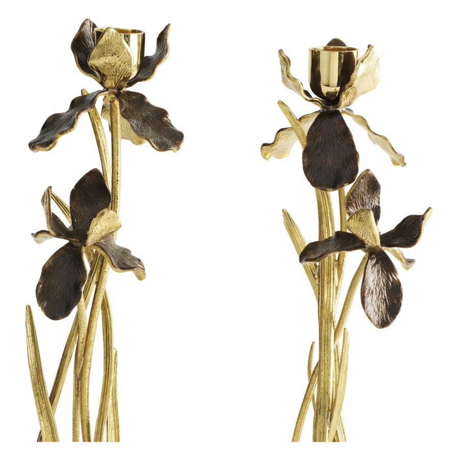 Набор подсвечников Michael Aram Черный ирис 38 см, латунь, 2 шт