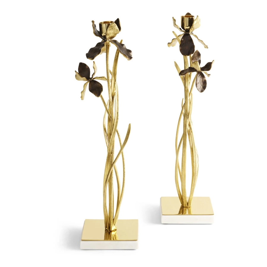 Набор подсвечников Michael Aram Черный ирис 38 см, латунь, 2 шт