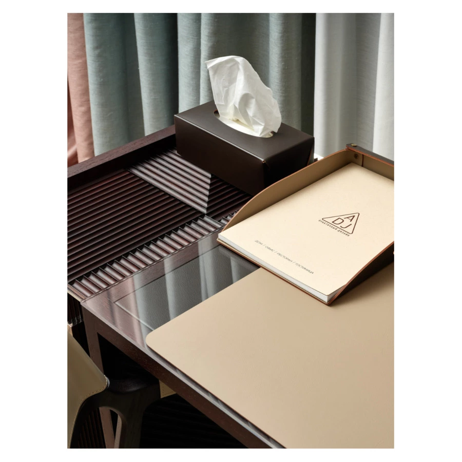 Салфетница ADJ 23х12х7,5 см, кожа натуральная, шоколад