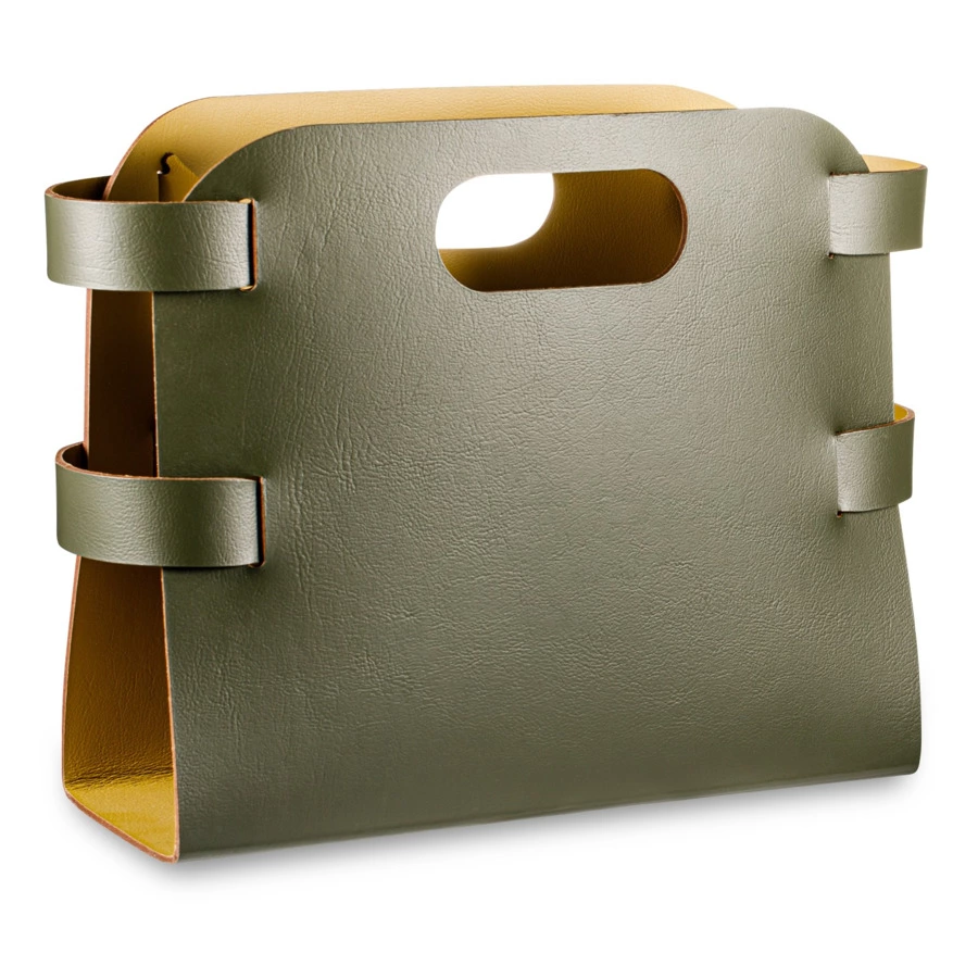 Журнальница ADJ 16x36х25 см, кожа натуральная, оливковый