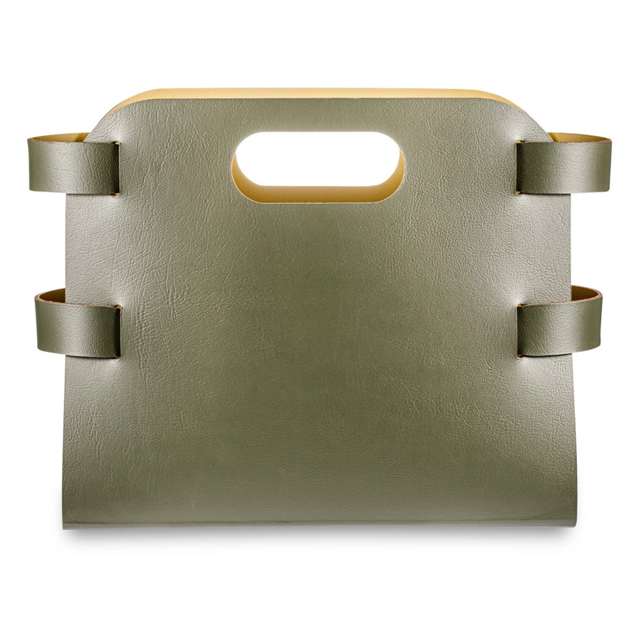 Журнальница ADJ 16x36х25 см, кожа натуральная, оливковый