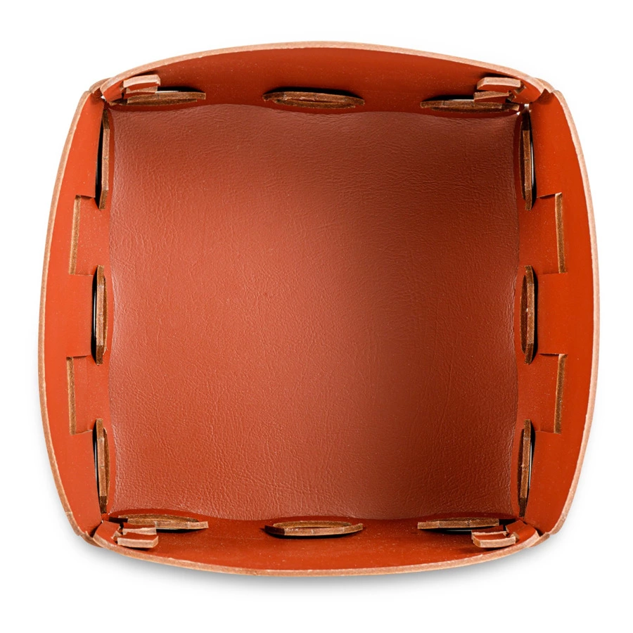 Корзина ADJ Mini Bottega 19x19х13 см, кожа натуральная, коньяк