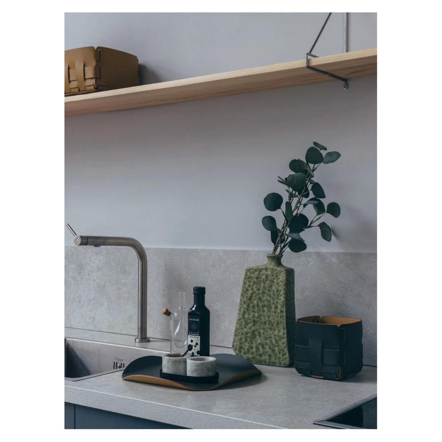 Подставка для сервировки ADJ 25х25 см, кожа натуральная, оливковый