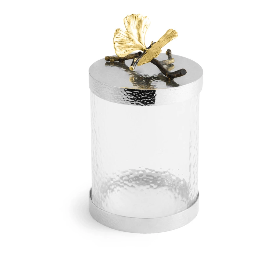 Банка для сыпучих продуктов Michael Aram Бабочки гинкго 22см, стекло
