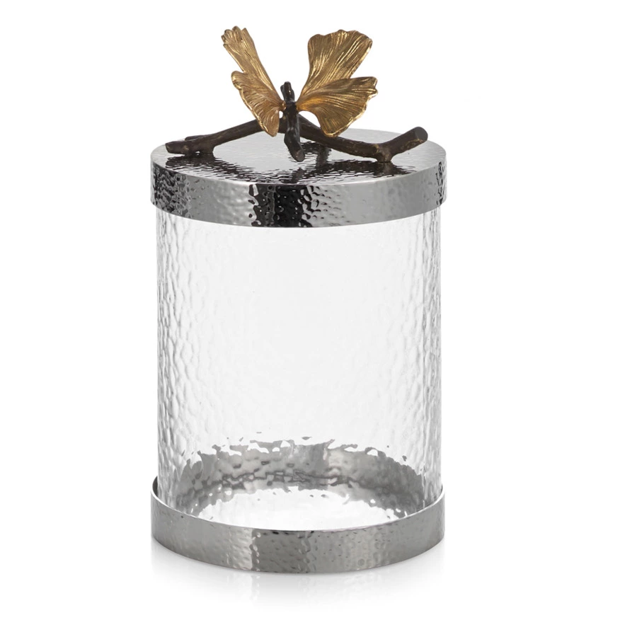 Банка для сыпучих продуктов Michael Aram Бабочки гинкго 22см, стекло