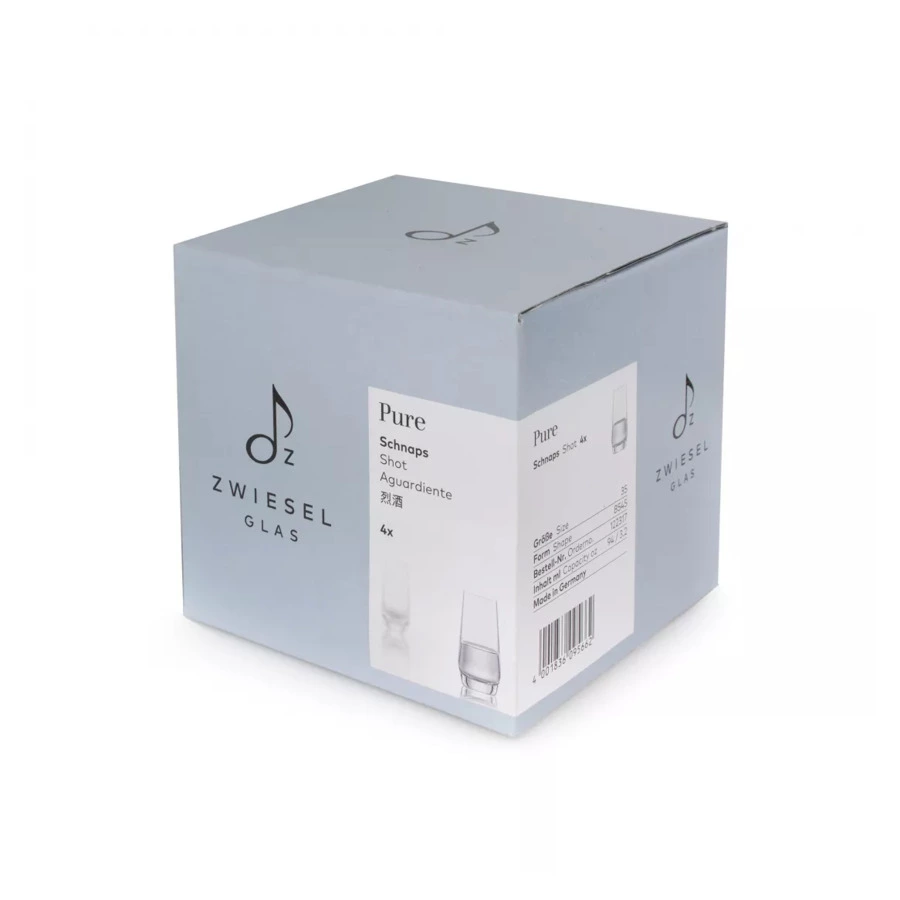 Набор стопок Zwiesel Glas Pure 94 мл, 4 шт, стекло