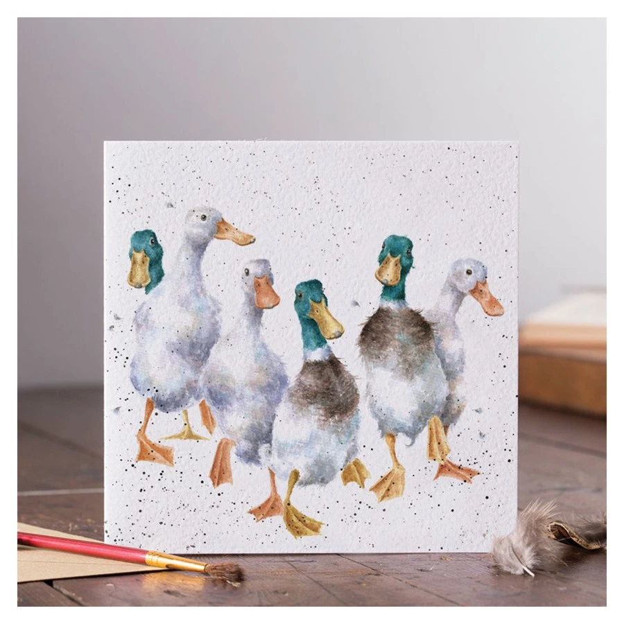 Открытка с конвертом Wrendale Designs Quackers 15х15 см