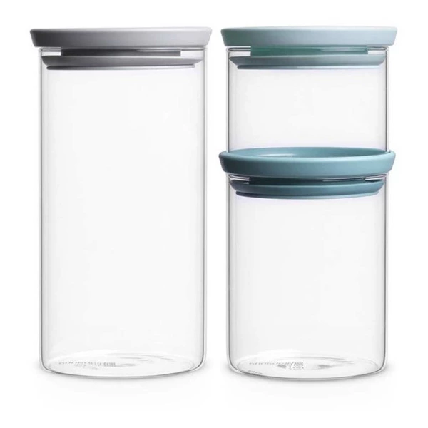 Набор из 2 модульных стеклянных банок-Sale