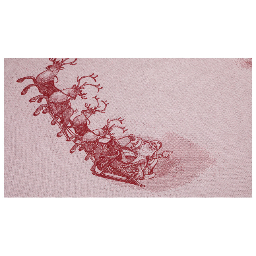 Скатерть жаккардовая Яковлевский жаккард Дед Мороз и Снегурочка 150х220 см, хлопок, красный