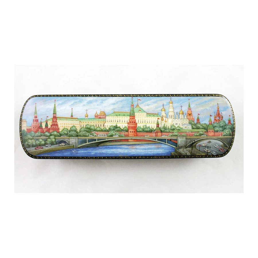 Шкатулка Москва 20х6 см, папье-маше