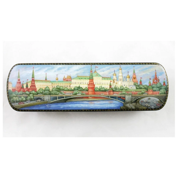 Шкатулка Москва 20х6 см, папье-маше
