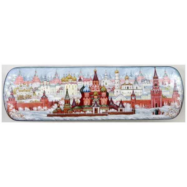 Шкатулка Москва 20х6 см, папье-маше