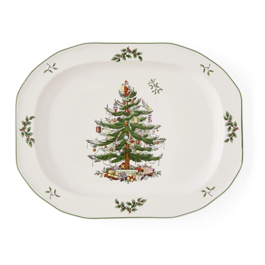 Блюдо овальное Spode Рождественская ель 36 см, п/к