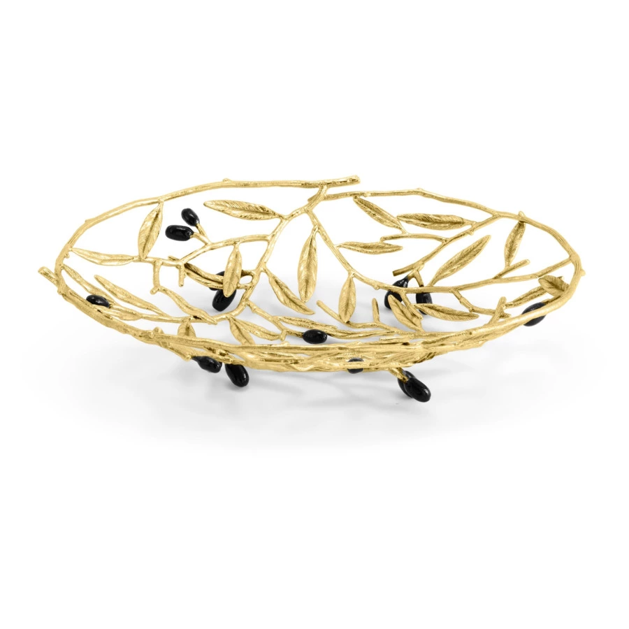 Блюдо Michael Aram Золотая оливковая ветвь 29х22 см, латунь