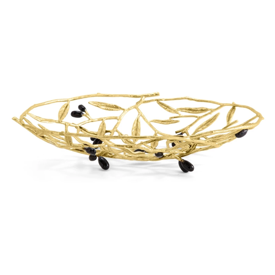 Блюдо Michael Aram Золотая оливковая ветвь 29х22 см, латунь