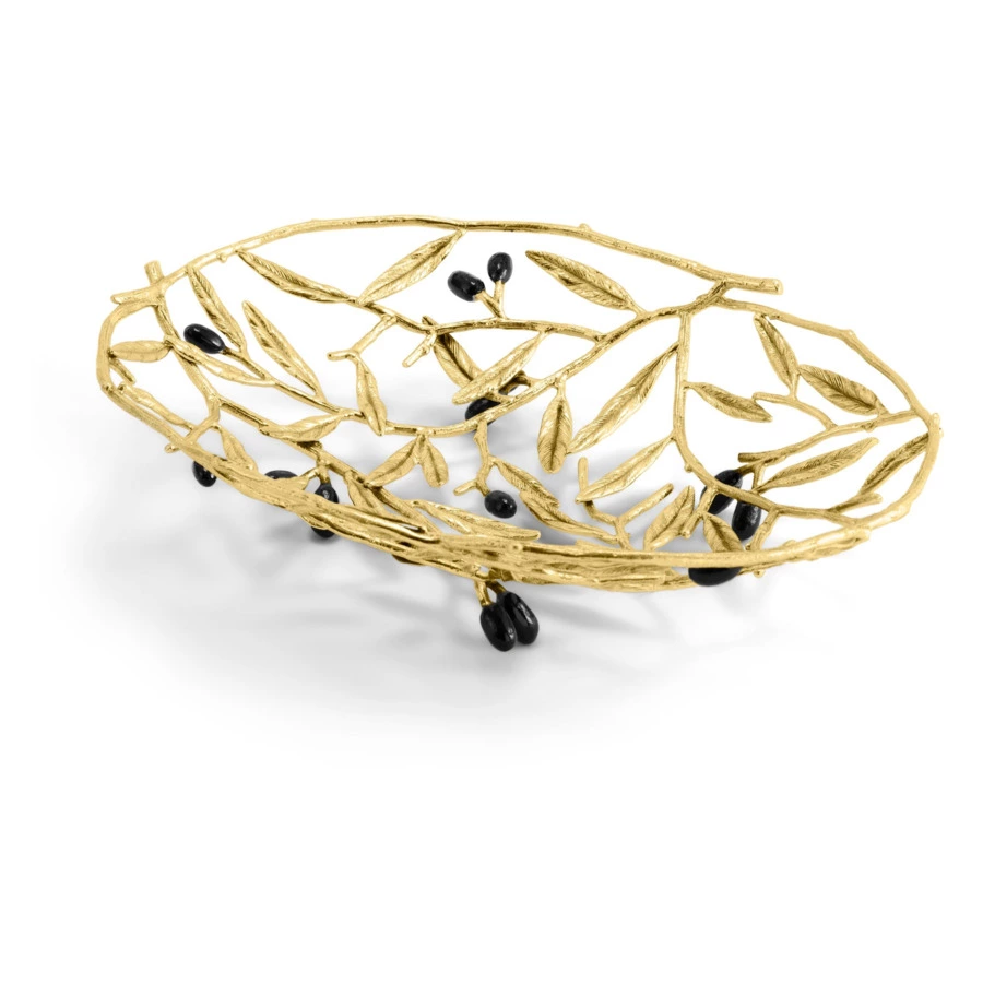 Блюдо Michael Aram Золотая оливковая ветвь 29х22 см, латунь