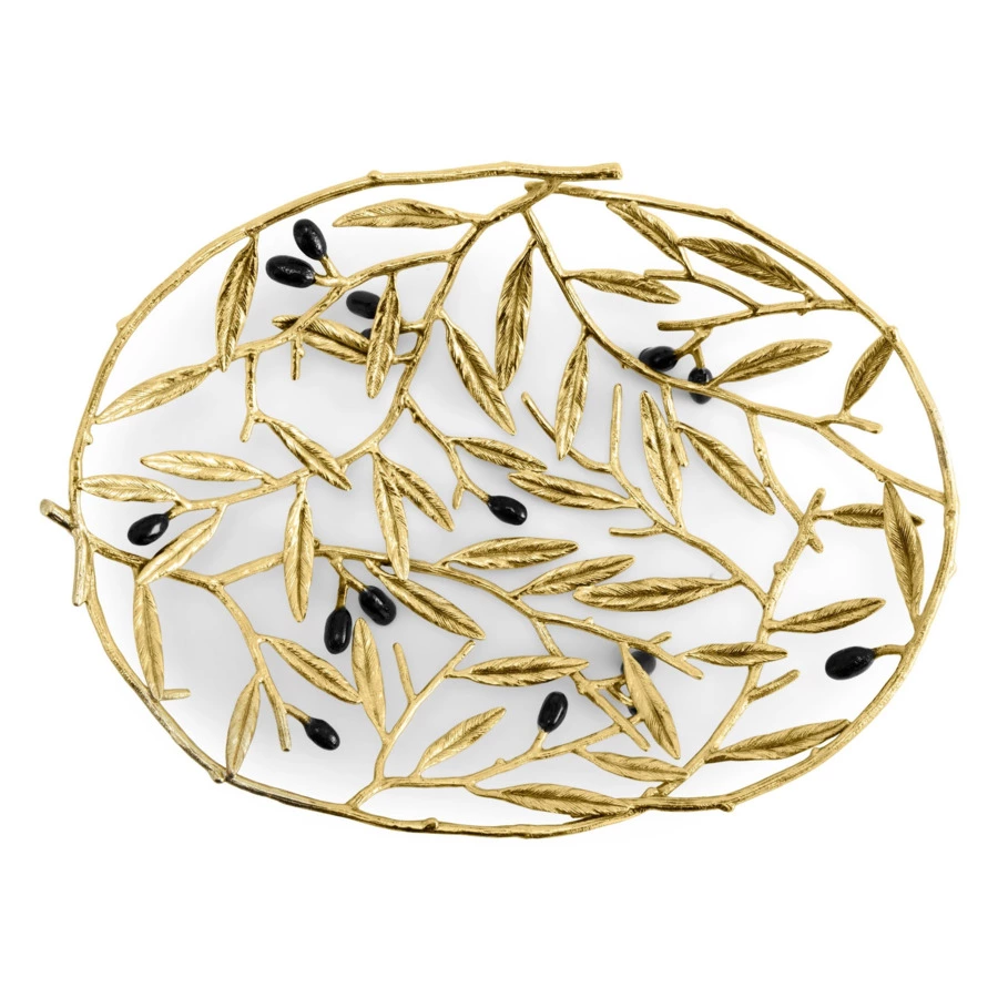 Блюдо Michael Aram Золотая оливковая ветвь 29х22 см, латунь