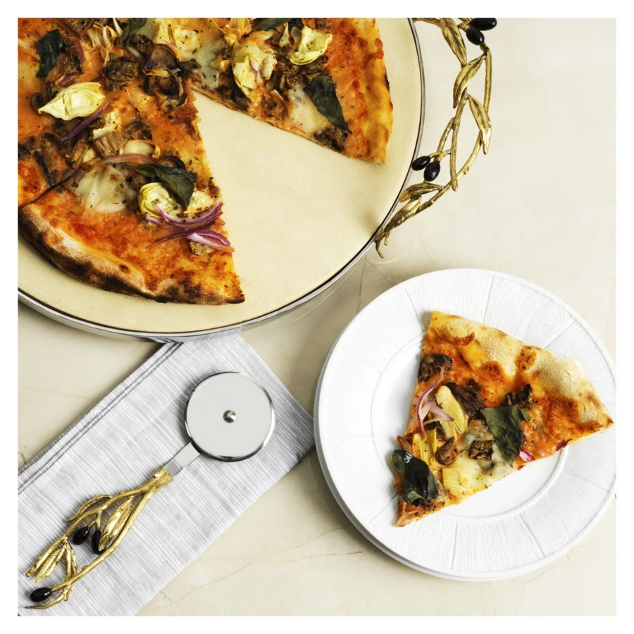 Нож для пиццы Michael Aram Золотая оливковая ветвь 23 см, сталь нержавеющая