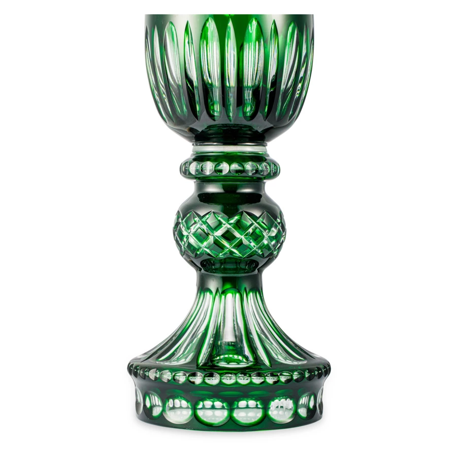 Ваза для цветов ГХЗ Княгиня 75 см, хрусталь, зеленая