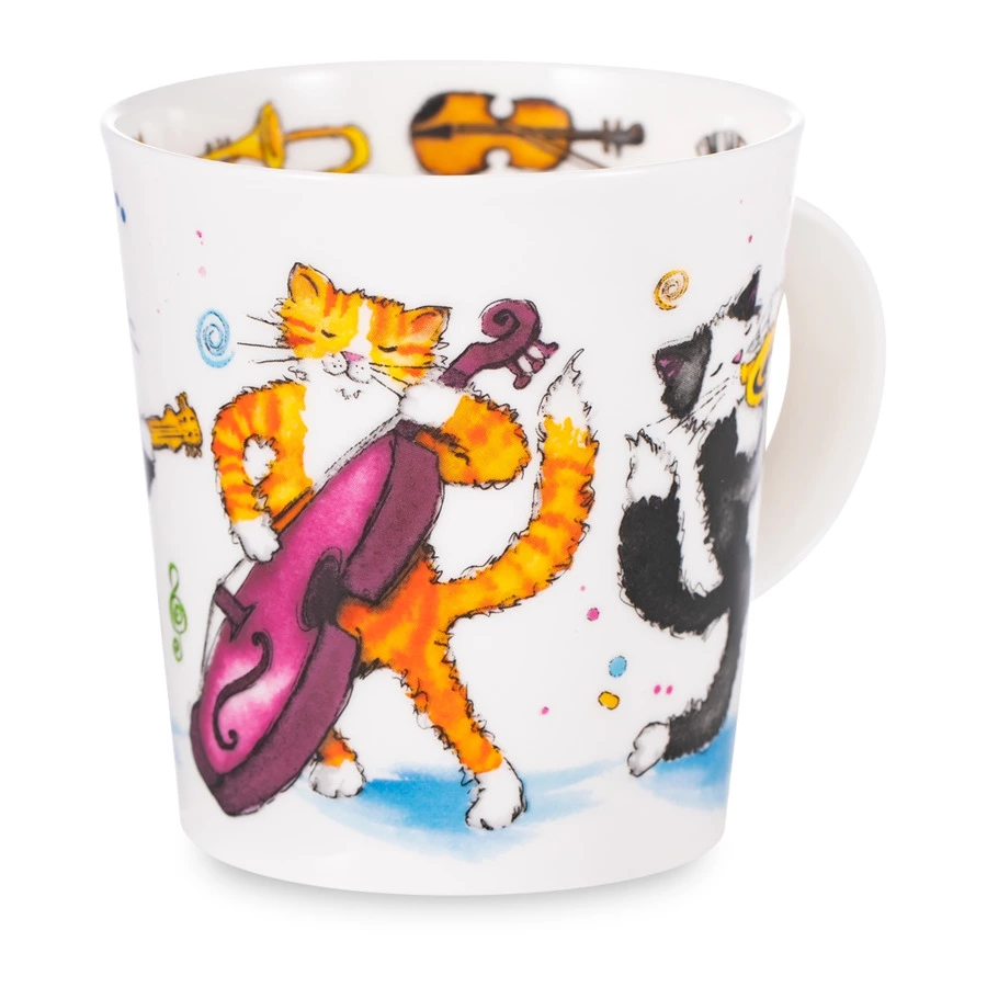 Кружка Dunoon Коты музыканты Ломонд 320 мл, фарфор костяной